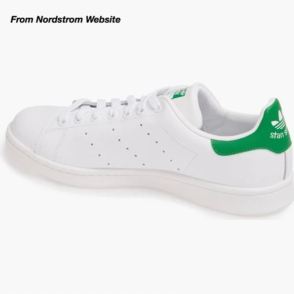 GUC: ADIDAS STAN SMITH SNEAKER IN WHITE AND FAIRWAY GREEN (5.5) - Picture 5 of 14